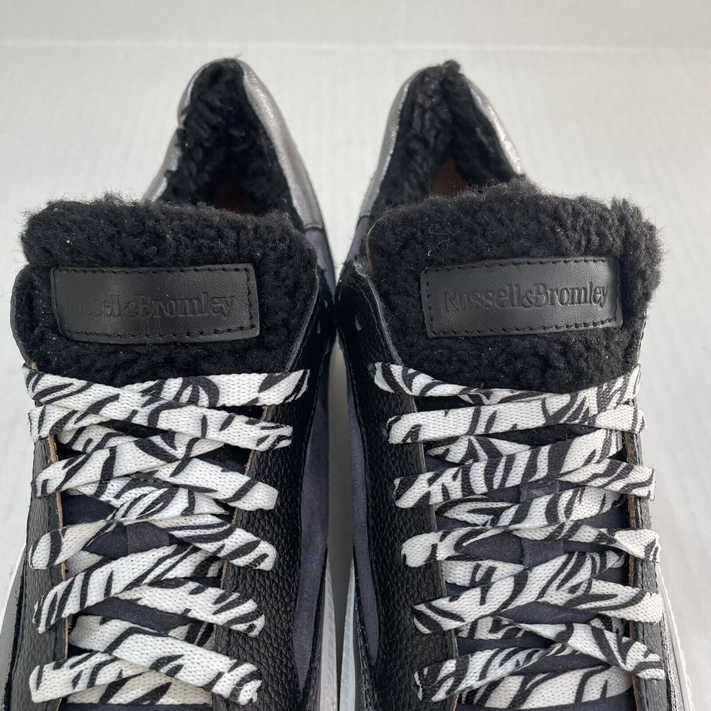 RUSSELL & BROMLEY PARK LACE Lace Up Platform Sneakers Shearling Trim EU 42 US 11 - Picture 9 of 14